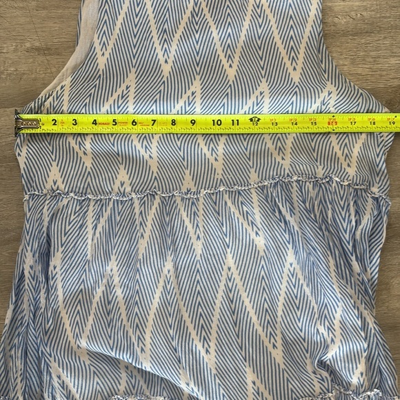 OLIPHANT Sleeveless Tiered Short Dress in Santorini Blue Large - Picture 6 of 9